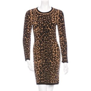 A.L.C. DRESS - Leopard Print Sweater Sexy Bodycon